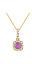 Fancy Square Amethyst and Cubic Zirconia Halo Pendant in 14K Yellow Gold Vermeil over Silver