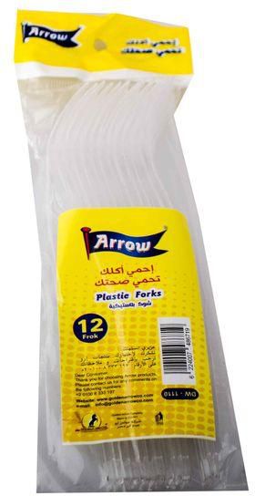 Arrow Disposable Plastic Forks - 12 Pieces