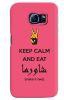 Stylizedd Samsung Galaxy S6 Edge Premium Slim Snap case cover Gloss Finish - Keep calm and eat shawarma (Pink)
