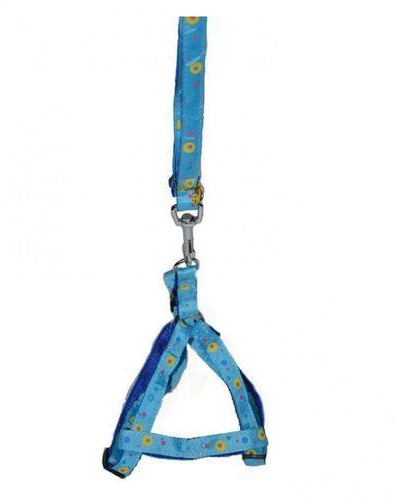 Am Pets 2-2005 Silk Dog Harness With Leash - Blue