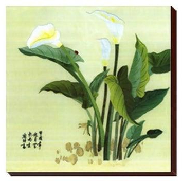 Decorative Wall Painting With Frame White/Green/Yellow 47x47centimeter