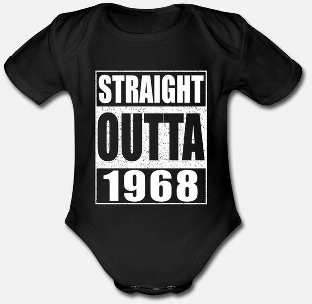 50th Birthday Gift Vintage 1968 Organic Short Sleeve Baby Bodysuit