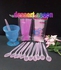 Long Plastic Dessert Spoon 1 Packet with Length 20 cm (Pink/Purple)