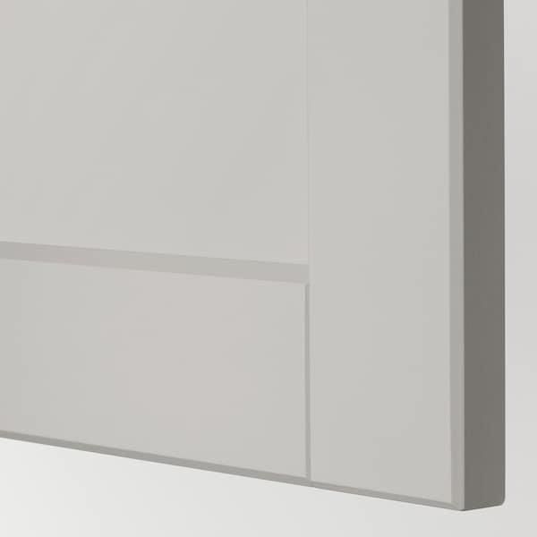 METOD خزانة حائط أفقية مع بابين زجاجية, أبيض/Lerhyttan رمادي فاتح, ‎40x80 سم‏ - IKEA