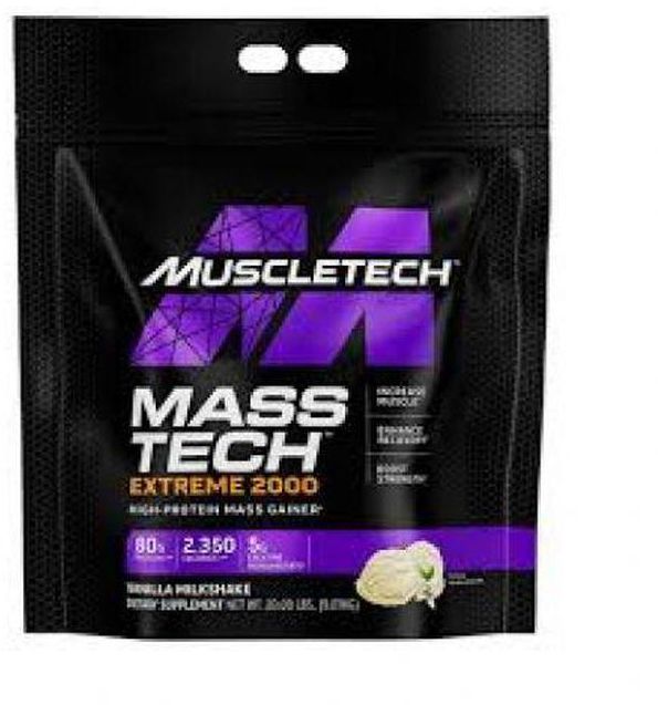 MuscleTech Mass Gainer Protein Powder 12lbs, Mass-Tech Extreme 2000, Muscle Builder Whey Protein Powder, Protein + Creatine + Carbohydrates, Max-Protein Weight Gainer For Women & Men