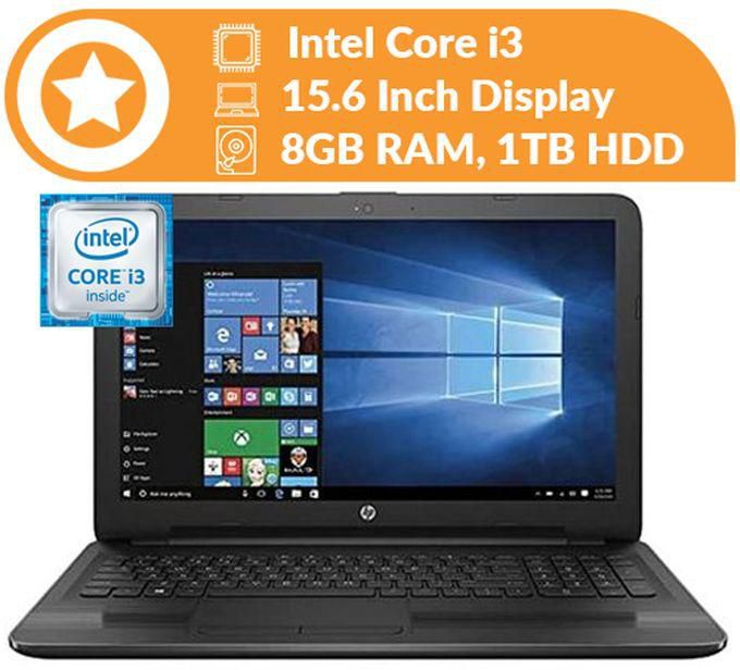 Hp Notebook 15 Intel Core I3 (8GB RAM, 1TB HDD) 32GB Flash+Mouse+USB Light For Keyboard 15.6-Inch Windows 10 Black Colour
