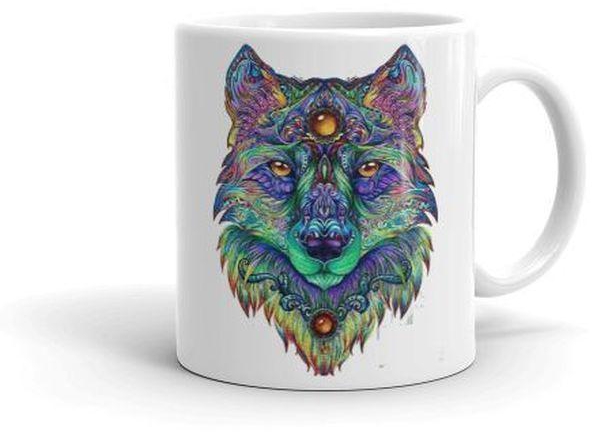 Rainbow Wolf - White Mug