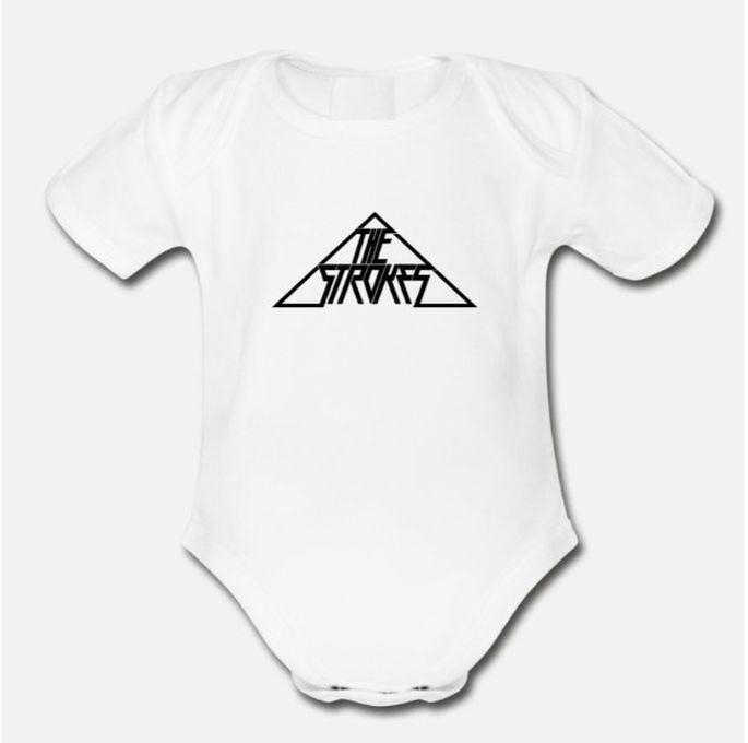 The Strokes Logo Organic Short Sleeve Baby Bodysuit