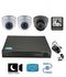 AHD P2P DVR 4 Channels + 1 Pcs Indoor 2.4MP Vandal Proof Metal + 2 Pcs Indoor 1MP CCTV Security Camera