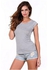 Sunweb Angvns Fashion Ladies Casual Cap Sleeve Stretch Pure Color Basic Tops T-shirt ( Gray )