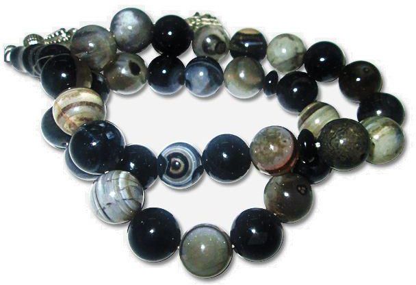 Natural solimany agate rosary 10mm beads