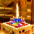 شمعة زهرة اللوتس الموسيقية ، عبوة من حامل شمع واحد لعيد ميلاد للحفلات / كعكة علوية / شمعة علوية للكيك