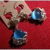 Statement Fashion Earrings in Sky Blue embellished with White Stones