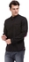 Poplin Mandarin Collar Shirt - Black -BLACK