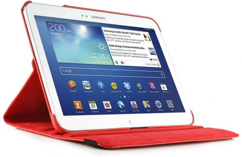 360 Rotating Leather Case Cover For Samsung Galaxy Note 10.1 GT-N8000 / Note 800 (Red)