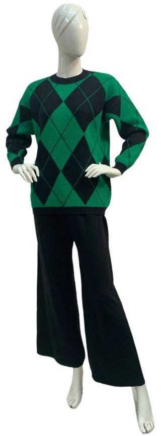 Knitted Slip On Pajama - Black&Green.