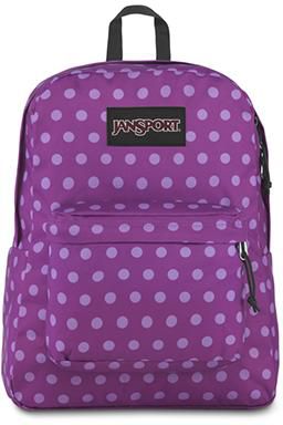 JanSport Black Label Superbreak Backpack (JS00TWK866E) Purple Plum Polka Dot