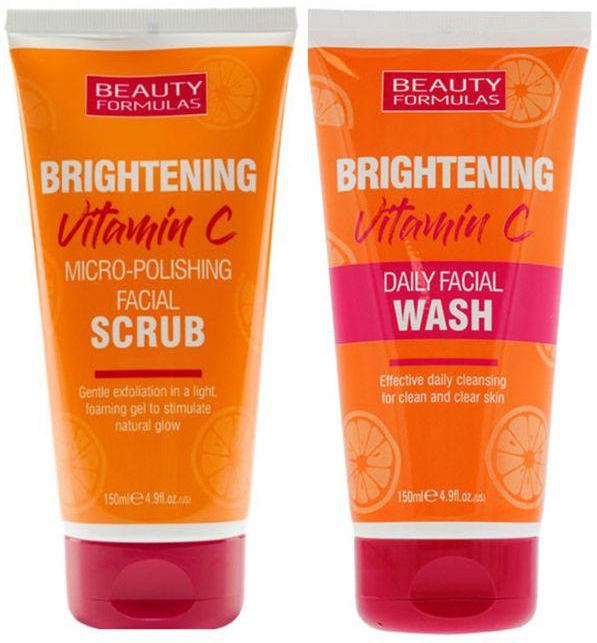 Beauty Formulas Vitamin C Brightening Facial Wash And Scrub Combo (150ml)