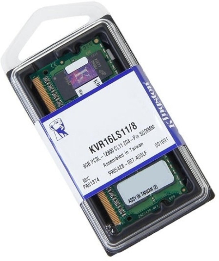 Kingston 8GB PC3L-12800 DDR3L 1600 204 Pin Low Voltage SODIMM Notebook Value Ram KVR16LS11/8