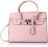 Club Aldo Faux Leather Metal Buckle Detail Top Handle with Detachable Shoulder Strap Tote Bag for Women - Pink