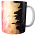 Printed Ceramic Coffee Mug Pink/Yellow/Black 350ml