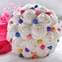 Universal Artificial Colorful Candy Pearl Satin Roses Flowers Bridal Bride Holding Bouquetet Sparkle With Colorful Pearls
