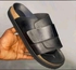Simple Men Black Berkins-Slide With Strap Design Pams- Black