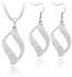 Rhinestone Crystal Unique Necklace Earrings Jewelry Set