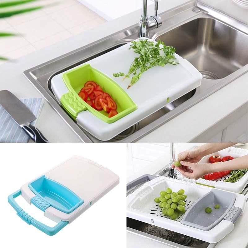 GTE Kitchen Cutting Chopping Board Sink Drains Basket (3 Colors)