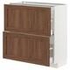 METOD / MAXIMERA Base cabinet with 2 drawers, black Enköping/brown walnut effect, 80x37 cm - IKEA