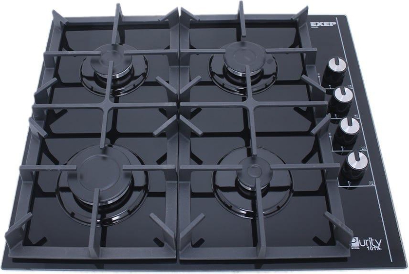 Get Purity HPT602G Built-in Gas Cooker, Self-Ignition, Safety Valves, 4 Burners, 60 cm - Black with best offers | Raneen.com