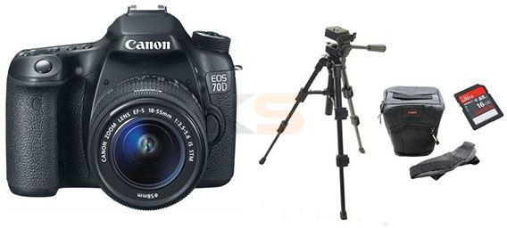 [Bundle Offer] Canon EOS 70D 18-135mm IS STM KIT + Power Camera Tripod + Fancier DSLR Camera Bag + 16GB micro SD card