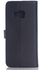 حافظة جلدية على شكل محفظة لهاتف اتش تي سي ون M9 - سوداء