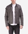 Ravin Washed Faux Leather Jacket - Dark Grey