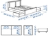 SONGESAND هيكل سرير+4 صناديق تخزين, بني, ‎140x200 سم‏ - IKEA