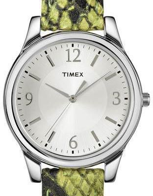 ساعة تايمكس نسائية (دائرية- أنالوج بعقارب- شريط جلد) Timex Women's Originals T2P130