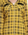 Femina Checkered Hoodeed Shirt - Dark Yellow