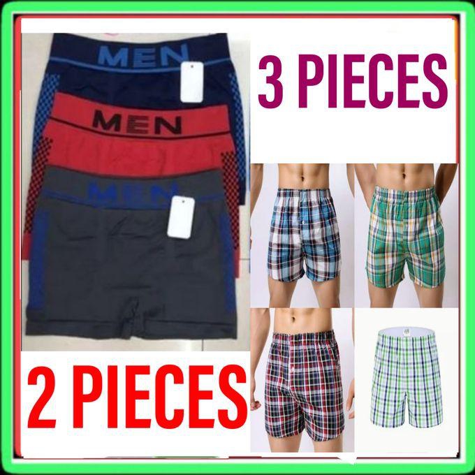 Fashion Men Boxers- 5 Pack -Pure Cotton – Assorted + 3 Pieces Boxer + 2 Pcs Men Boxers