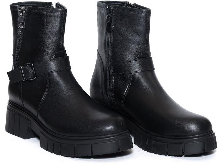 Crash Genuine Leather Half Boot For Women - Black