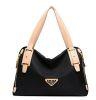 Novias Fashion Women Waterproof Nylon Large Capacity Travel Tote Shoulder Bag Hand Bag Top-handle Bag -Black