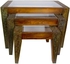 Yashmak Carved Wooden Table Set - 3 Pcs