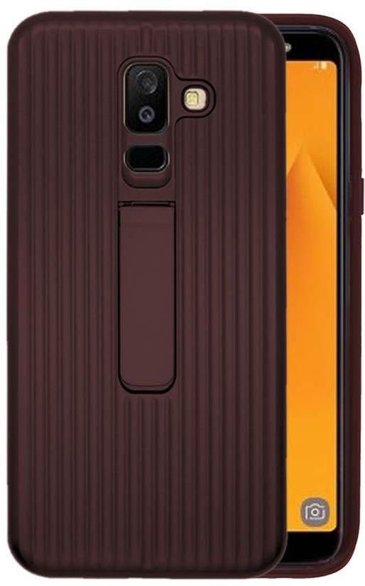 Margoun for  Samsung Galaxy A6 Plus 2018 (6.0 inch) Protective standing Kickstand Back cover Case Ultimate Device protection (SHR),   Backcover Protects your phone from every day bumps, scratches, marks and dust - Maroon