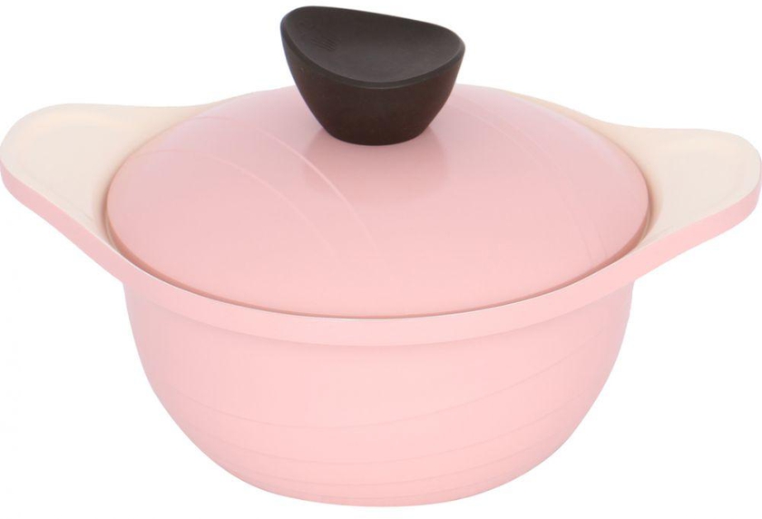 Cooking Pot with Lid, Size 20, Pink
