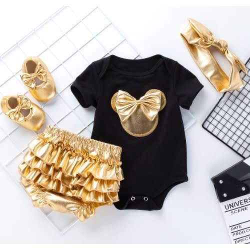 Baby Girl Rompers+pant+hair Band+shoes Set-1 Year Birthday Wear price from  konga in Nigeria - Yaoota!