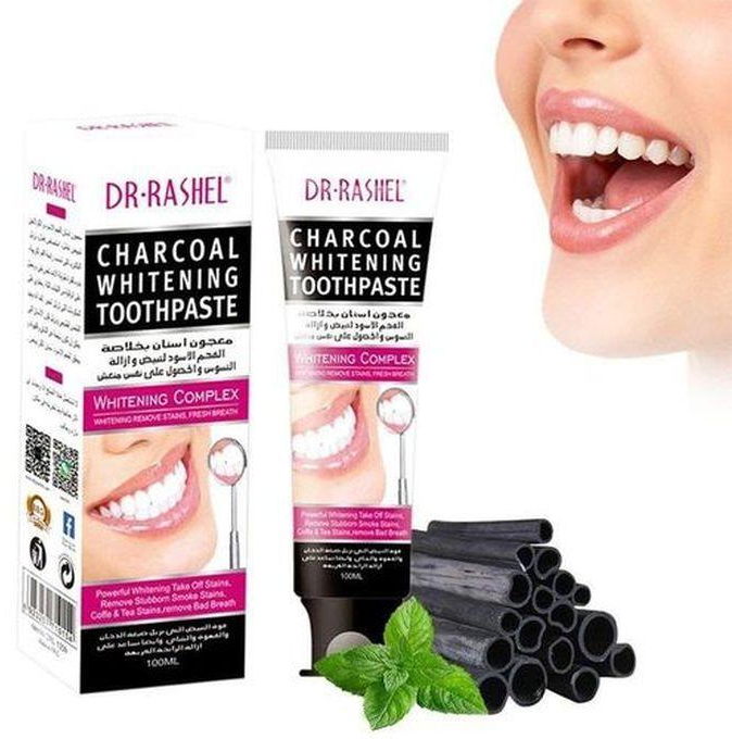 Dr. Rashel Charcoal Whitening Toothpaste, Whitening Complex - 100ml