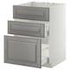 METOD / MAXIMERA Base cab f sink+3 fronts/2 drawers, white/Ringhult white, 60x60 cm - IKEA