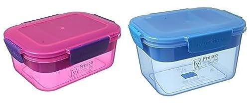 M design lunch box, 1.6 liter - pink and purple + M Design Lunch Box, 2.3 Liter - Blue