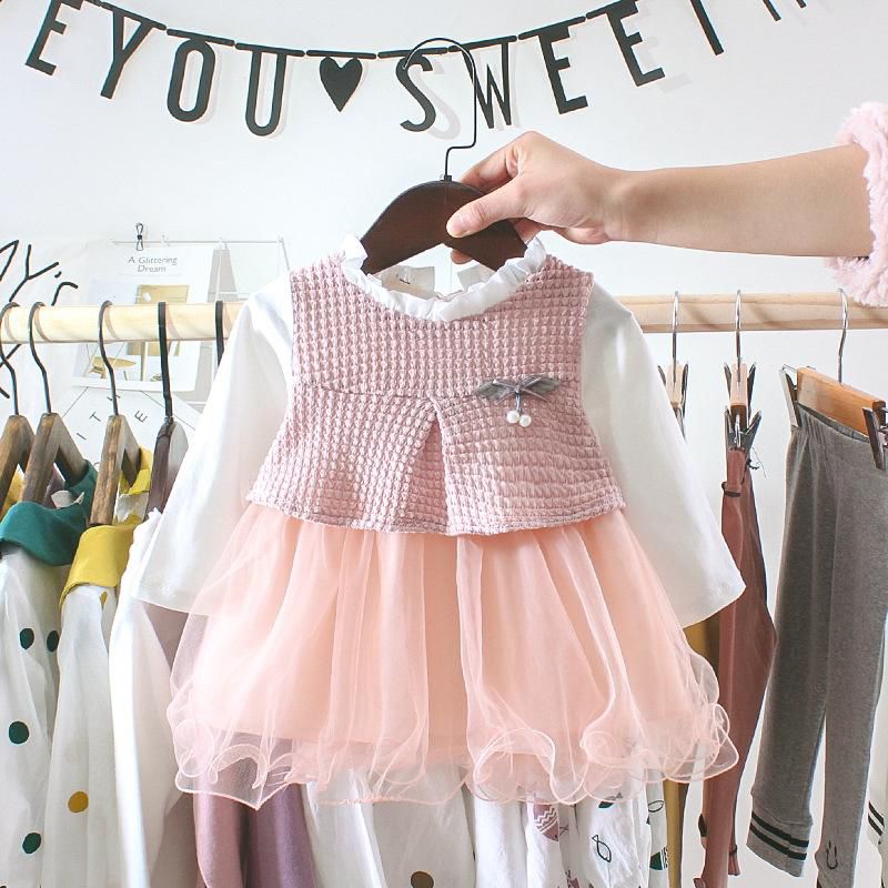 Baby Toddler Girls Princess Dress Knitting Cardigan Top 0-3Y - 4 Sizes (Pink)