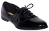 Quality Ladies Lace Up Low Heel Shoes- Black