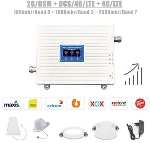2G/GSM DCS/4G/LTE 4G/LTE 8,3,7 Tri Band Cell Phone Booster Repeater